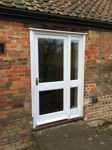 Replacement double glazed rear entrance frame