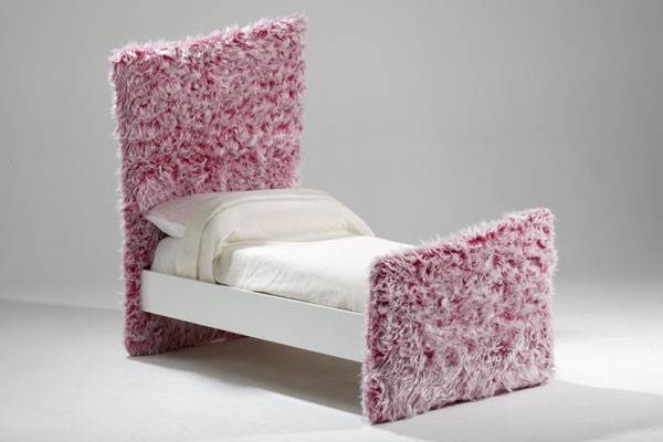 Furry pink bed